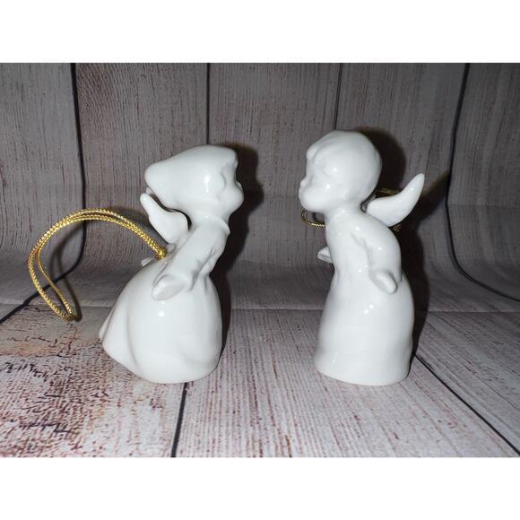VTG MCM 60’a Pair of Glazed Kissing Angels Figurines Ornaments Christmas Japan - Picture 3 of 13